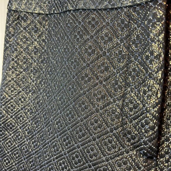 NWT Ann Taylor LOFT Shiny Gold Brocade Jacquard Marisa Ankle Pants, Size 8 - Picture 4 of 16